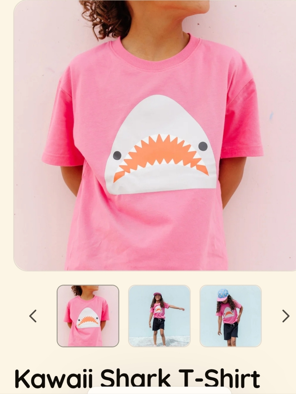 NWT Whistle & Flute Kids Kawaii Shark Graphic Tee - Size 3/4 - Picture 3 of 7